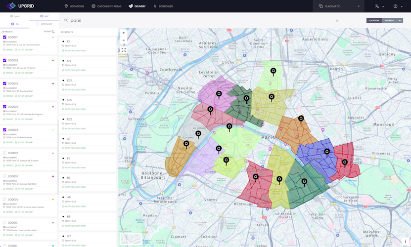 UpGrid areas designing