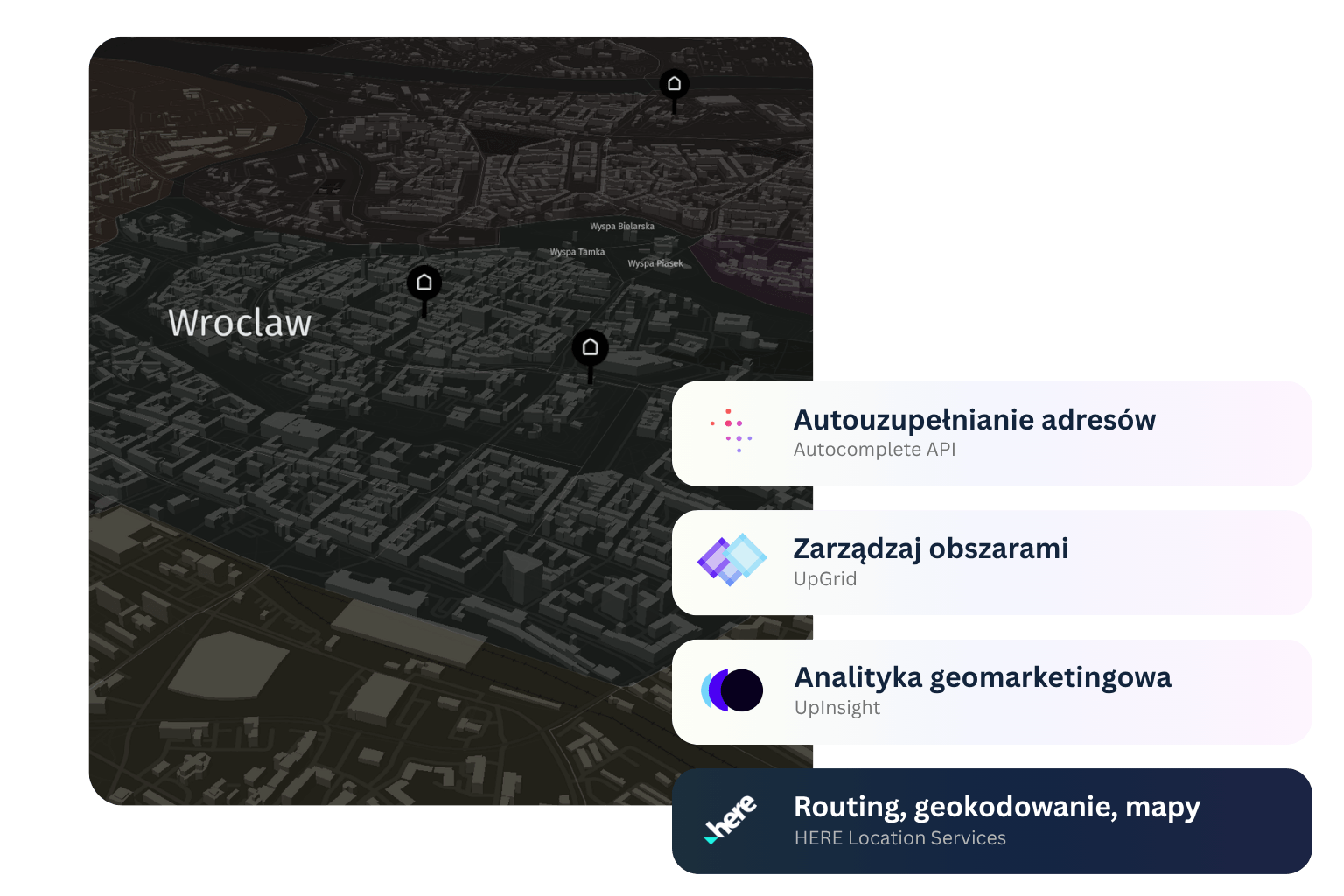 Platforma Placematic UpInsight — mapa 3D Wrocławia ze strefami terytoriów i narzędziami analityki geomarketingowej