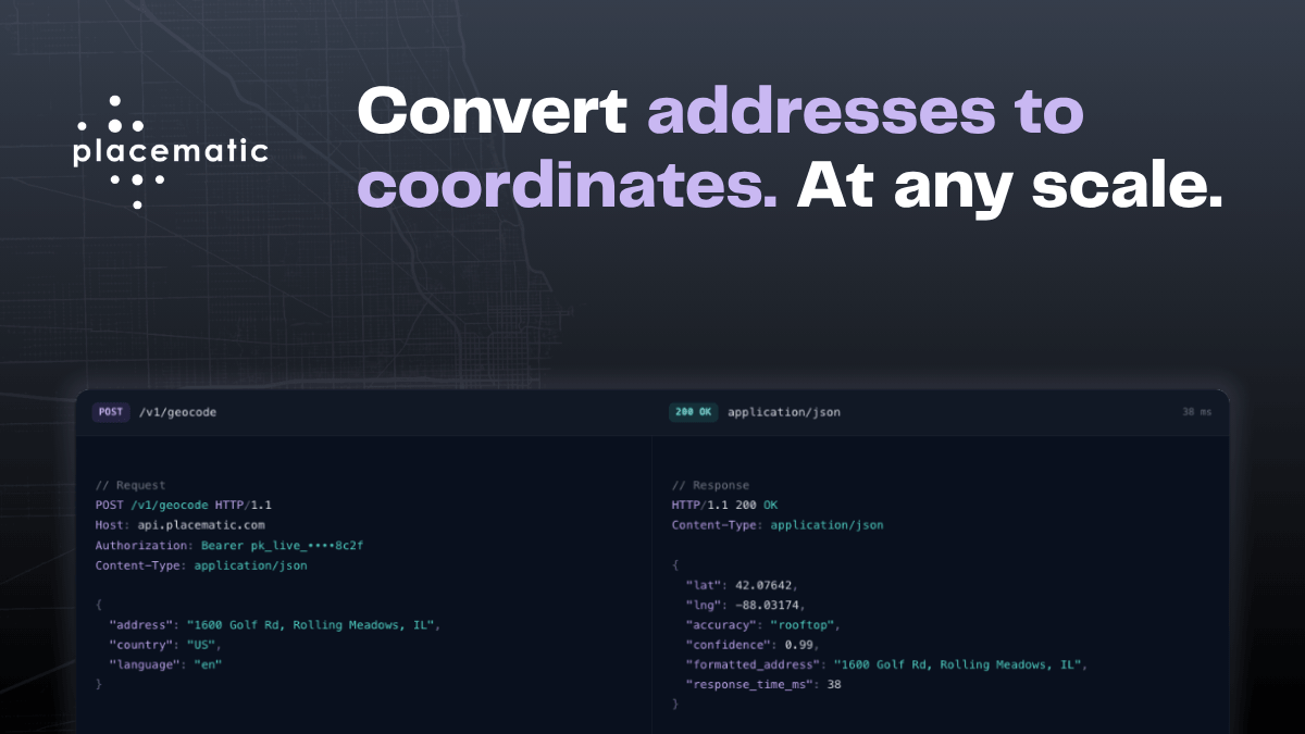 Placematic Geocoding API — Address to Coordinates at Any Scale | Placematic
