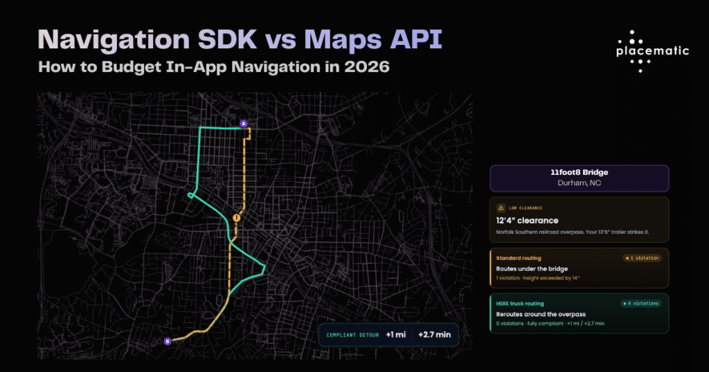 Comparison of navigation SDK and maps API cost models for fleet applications
