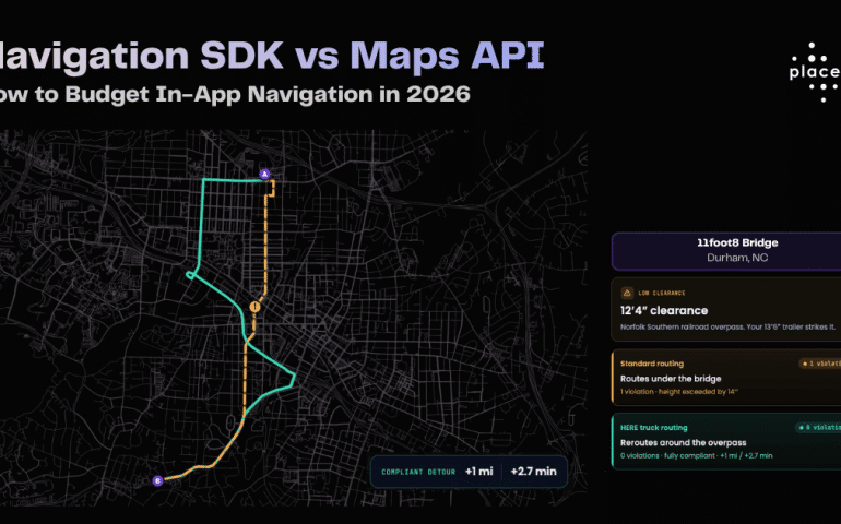 Comparison of navigation SDK and maps API cost models for fleet applications